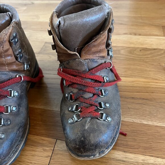 PMS Stellina Brown Leather Mountaineering Hiking Italian Boots - Men's 6.5 - Picture 8 of 12